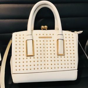 River Island White Crossbody with Gold Hardware